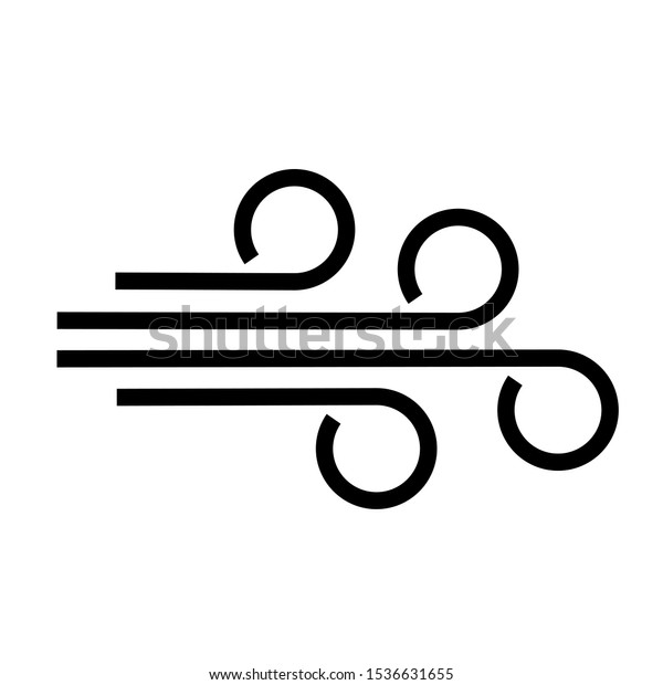Air\
flow vector pictogram isolated on white\
background