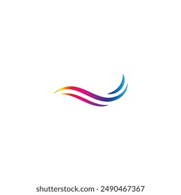 Air fly wind wave water flow snow mai logo design vector