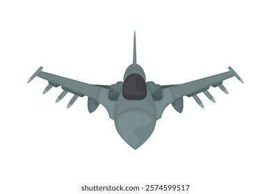 air force airplane front view isolated icon