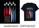 Air Force American Flag Patriotic Fighter Jets T-Shirt Design