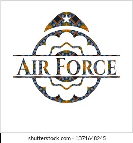 Air Force arabic emblem. Arabesque decoration.