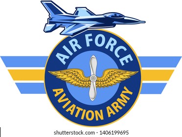 Air Force. Aviation Army. Eagle fighter jet.  