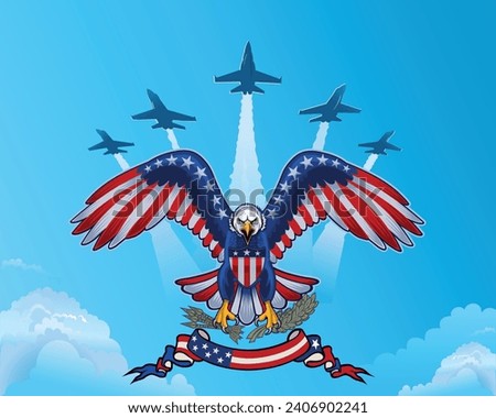 Air Force. Aviation Army. Eagle fighter jet.  
