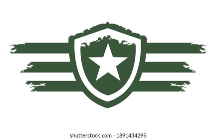 Air force badge star. Airforce logo with wings and star. Army and military emblem. Vector illustration. svg