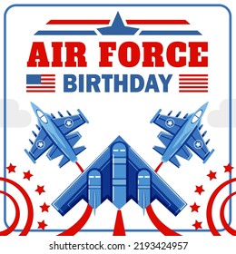 Air Force Birthday Fighter Aircraft Attractions Stock Vector (Royalty ...