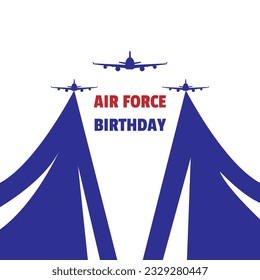 Air Force Geburtstagslogan, typografisches Grafikdesign, Vektorgrafik, für T-Shirt, Hintergrund, Web-Hintergrund, Poster und mehr.