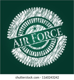 Air Force chalkboard emblem written on a blackboard