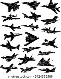 Air force collection aircraft vector design