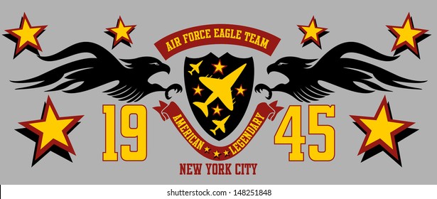 air force eagle team vector art