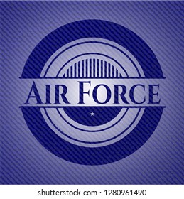 Air Force emblem with denim high quality background