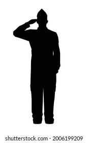 Air Force Fighter Pilot Silhouette Vector On White Background