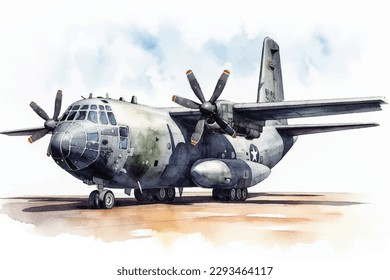 Air Force Fighter plane Watercolor