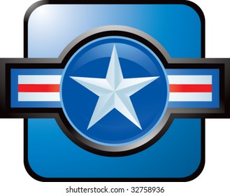 air force icon on blue web button
