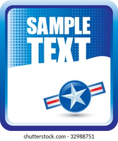 air force icon on blue halftone banner