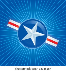 icono de la fuerza aérea en starburst azul