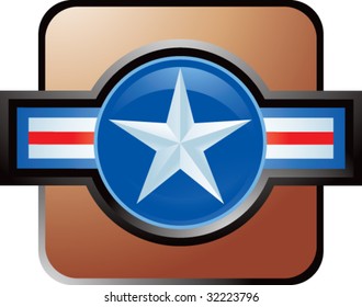 air force icon on brown web button