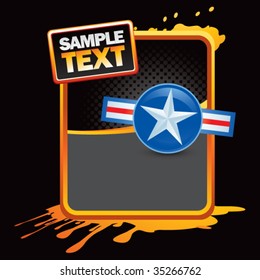 air force icon on orange splat banner