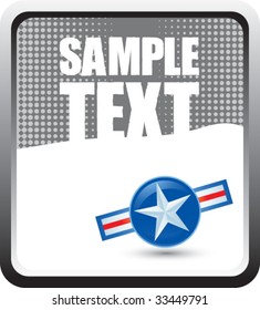 air force icon on silver halftone banner