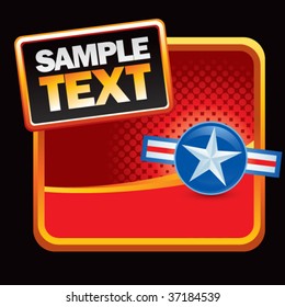 air force icon on stylized orange lined advertisement