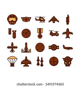 Air Force icon pack. Collection of high quality