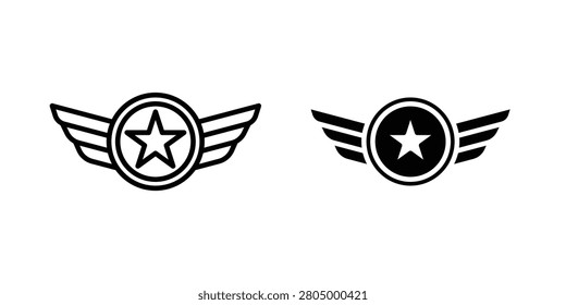 Air force icons in different styles. Simple icon design