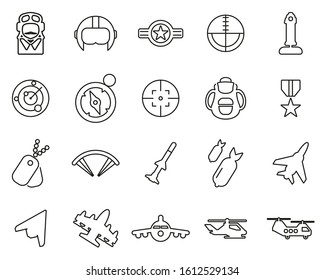 Air Force Icons Thin Line Set Big