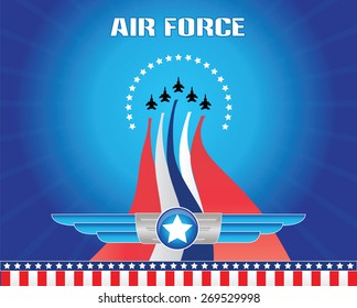 Air Force Illustration, For Backdrop Or Background, Ready To Print.