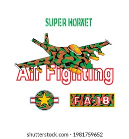 air force jet airplane vector illustration
