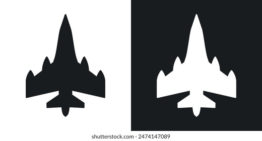 Air Force Jet Icon Set. Vector of a Military Fighter Jet.