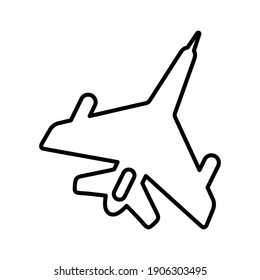 Air force, jet plane, navy, military aircraft line icon. Outline vector.