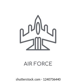Air force linear icon. Modern outline Air force logo concept on white background from army and war collection. Suitable for use on web apps, mobile apps and print media.
