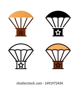 Air Force Logo icon in four style glyph, line, flat and filled line