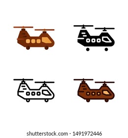 Air Force Logo icon in four style glyph, line, flat and filled line