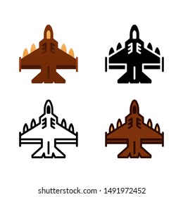 Air Force Logo icon in four style glyph, line, flat and filled line