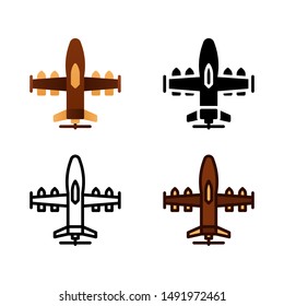 Air Force Logo icon in four style glyph, line, flat and filled line