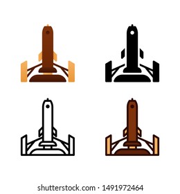 Air Force Logo icon in four style glyph, line, flat and filled line