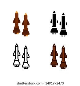 Air Force Logo icon in four style glyph, line, flat and filled line