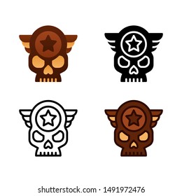 Air Force Logo icon in four style glyph, line, flat and filled line