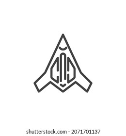 Air force navy line icon. linear style sign for mobile concept and web design. Military jet fighter outline vector icon. Symbol, logo illustration. Vector graphics