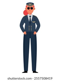 air force pilot woman in uniform isolated