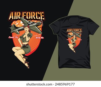 air force pin up camiseta diseño