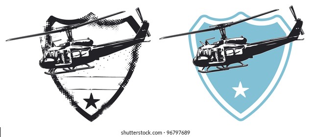 air force shield with helicopter