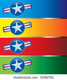 air force symbol on colored banners