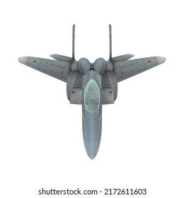 Air force top view. Realistic vector isolated on white background.