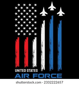 Air force US veterans 4th of july flag t-shirt design