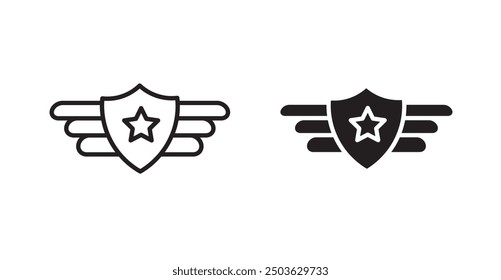 Air force vector icon in solid and outline style