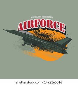 Air force vector illustration.Good for t-shirt design and military element.  