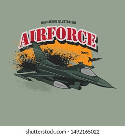 Air force vector illustration.Good for t-shirt design and military element.  