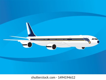 Air Force white airplane in blue background