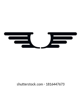 Luftwaffenflügel-Symbol. Einfache Illustration von Luftwaffenflügeln, Vektorsymbol für Webdesign einzeln auf weißem Hintergrund